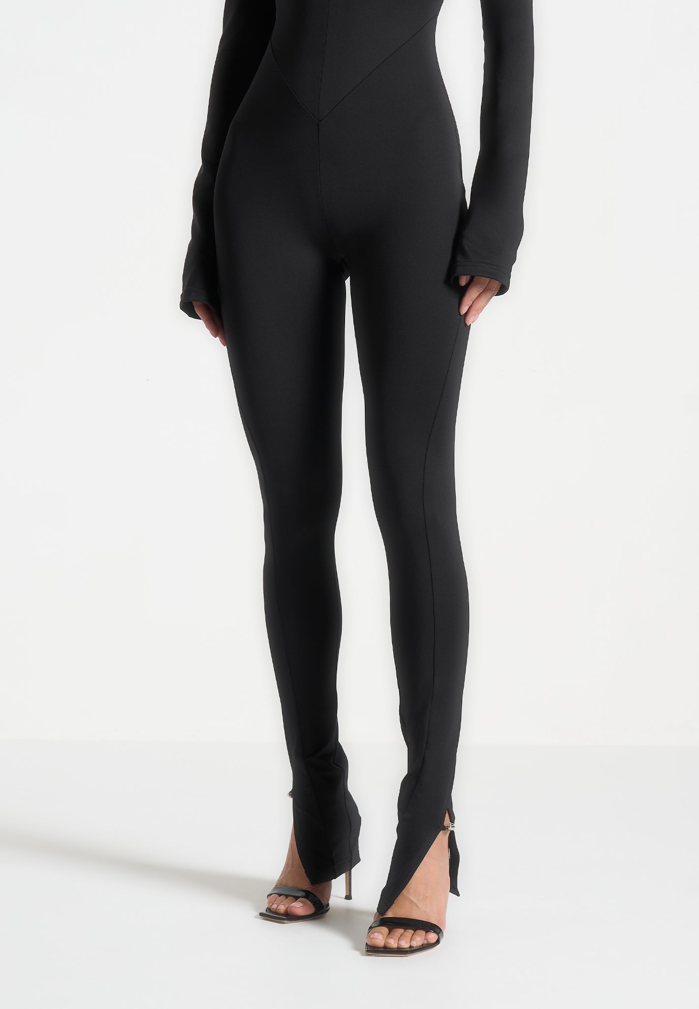 Twisted Bust Off Shoulder Jumpsuit - Black