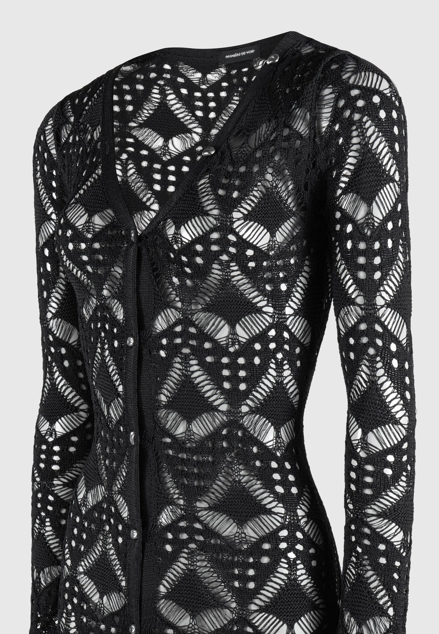 Knit Longline Cover Up Cardigan - Black