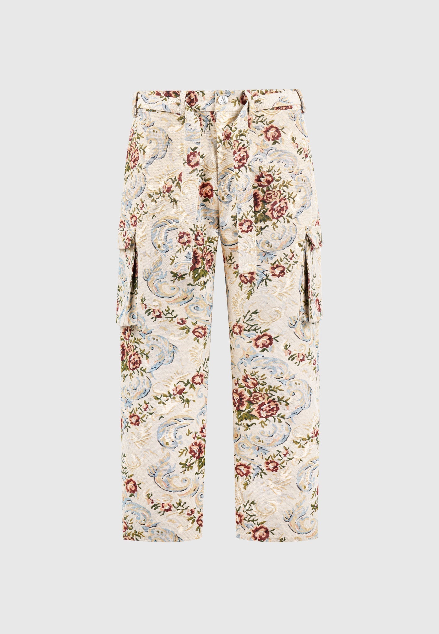 Jacquard Cargo Trousers - Beige