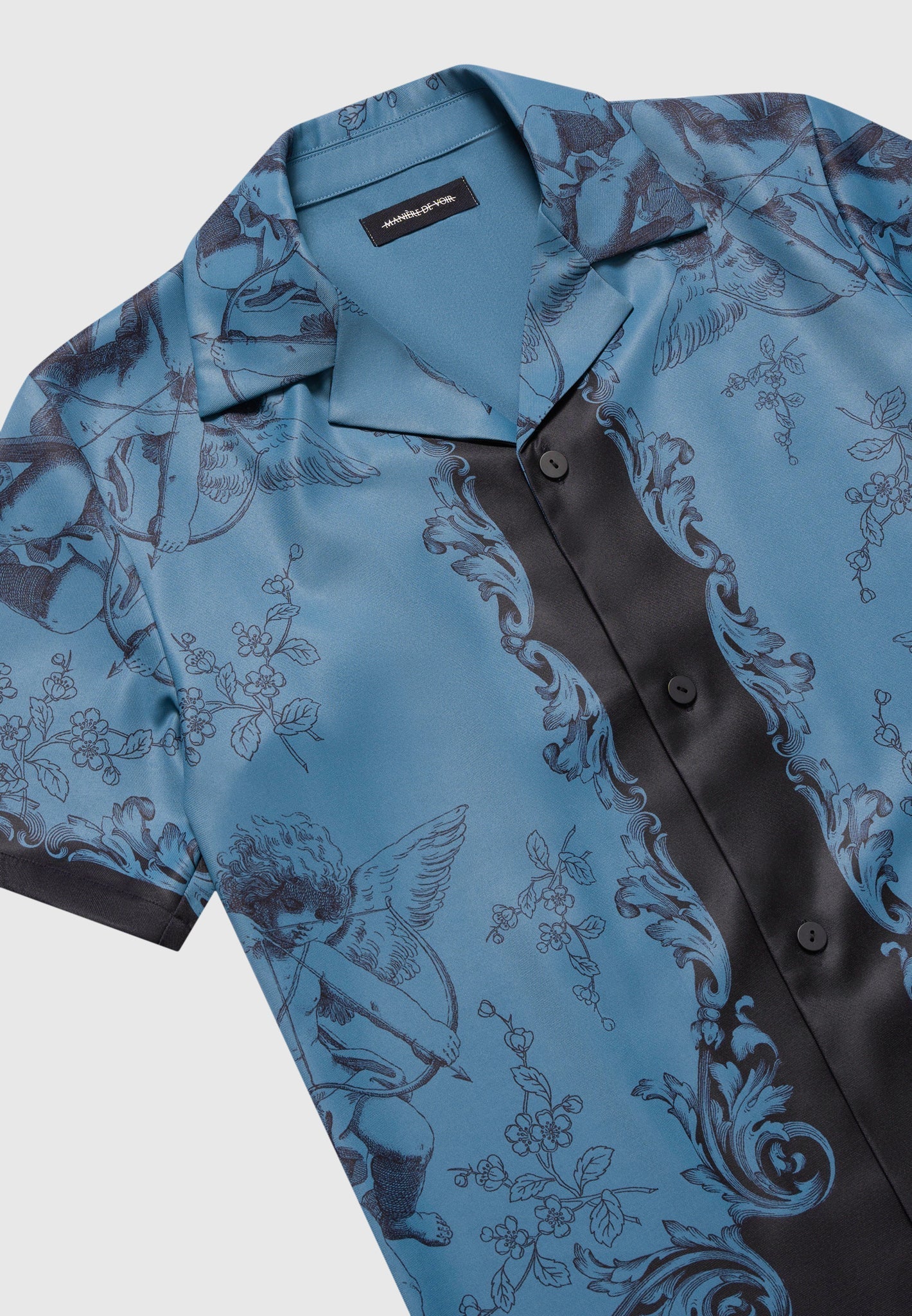 Signature Baroque Resort Shirt - Blue/Black
