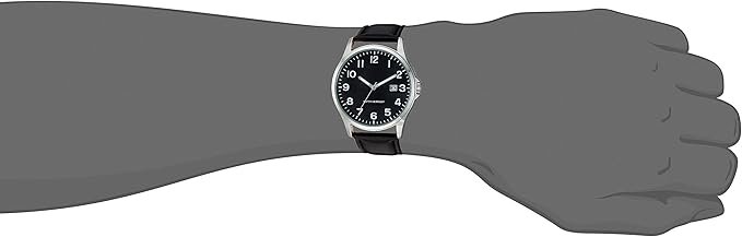 Essentials Men's Easy to Read 42mm Leather Band Analog Watch - Image 4